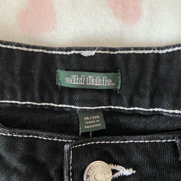 black with white outline regular fit jeans - Picture 3 of 4